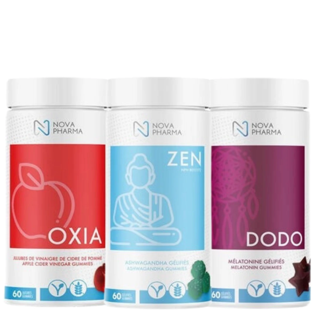 NOVA PHARMA - Trio Suppléments Jujubes Dodo, Zen Et Oxia