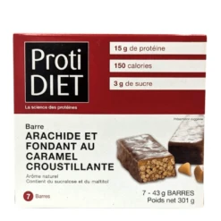 PROTIDIET - Barres Protéinées Arachides Et Fondant Au Caramel Croustillant