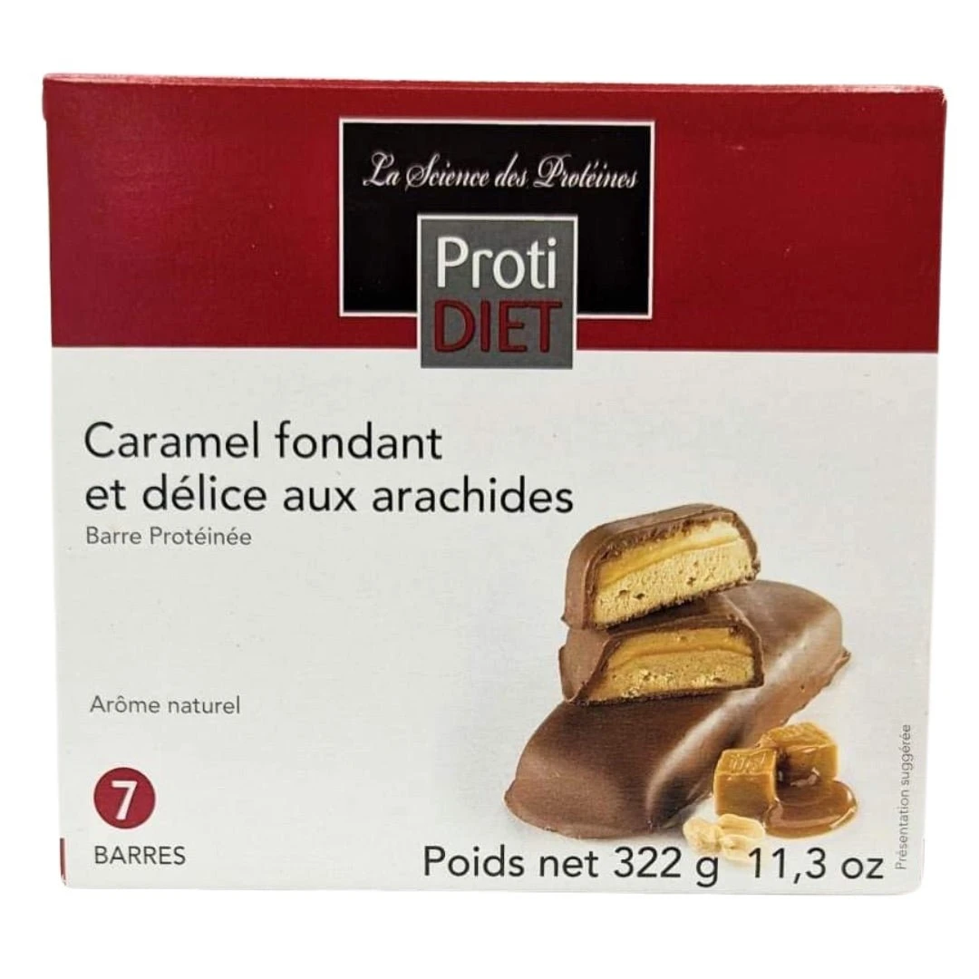 PROTIDIET - Barres Protéinées Caramel Fondant Et Délice Aux Arachides