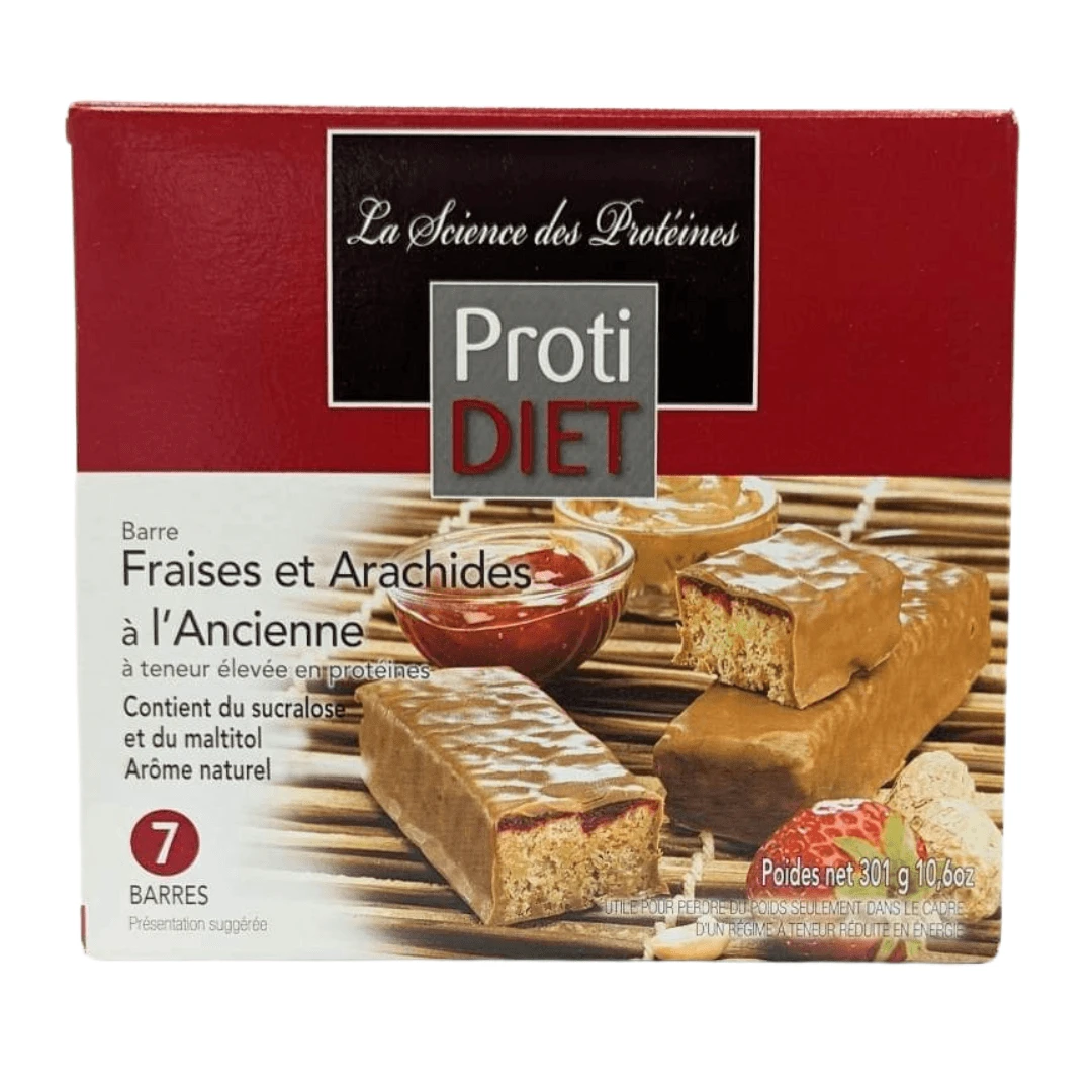 PROTIDIET - Barres Protéinées Fraises Et Arachides à L'ancienne
