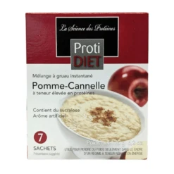 PROTIDIET - Mélange Pour Gruau Protéiné Instantané Pomme Cannelle